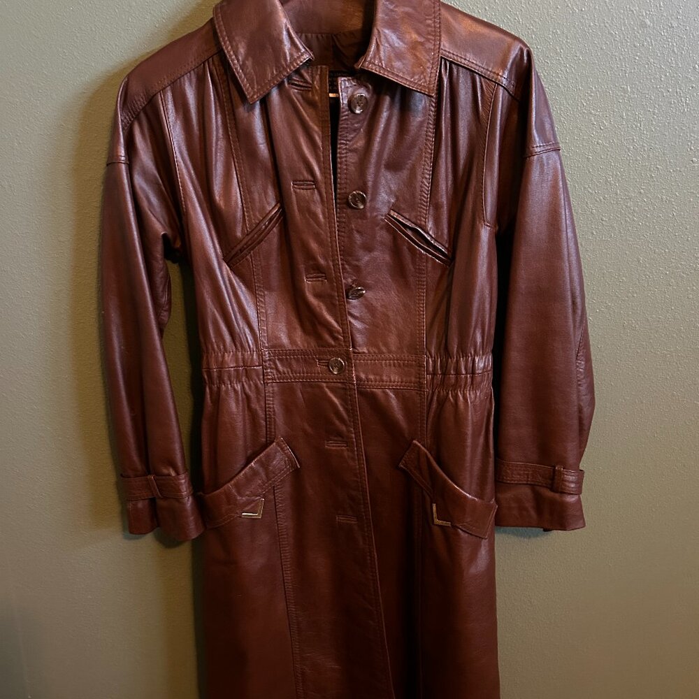 VINTAGE High Quality Leather Long Coat